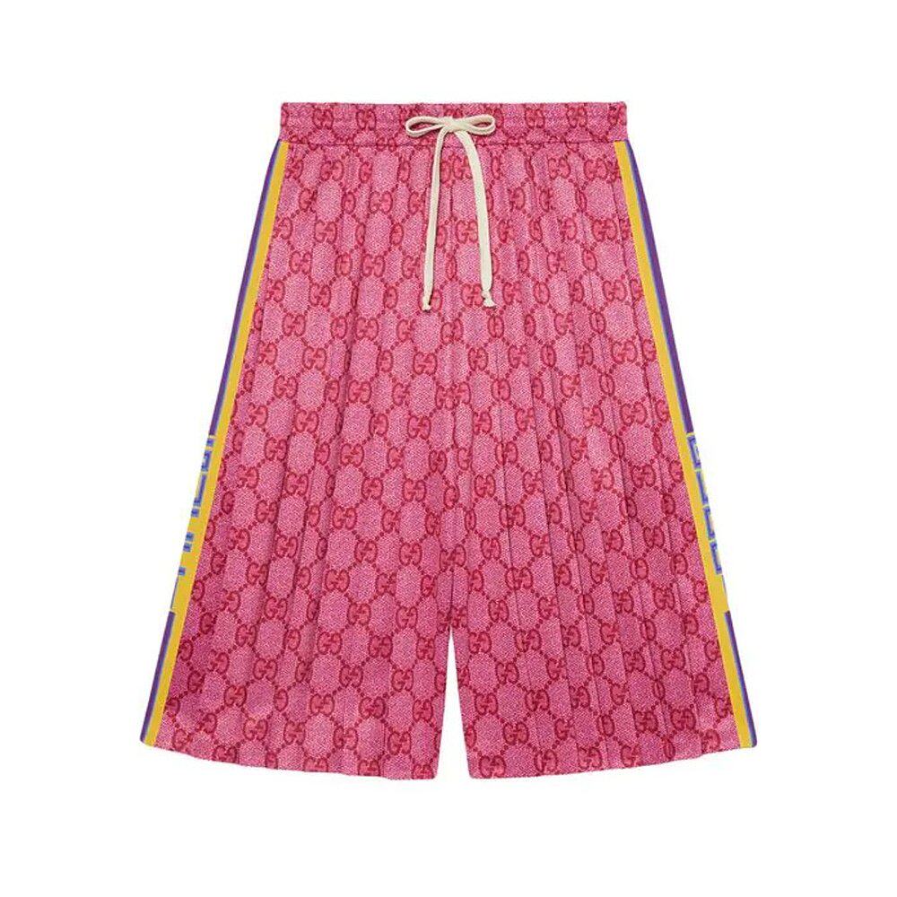 Gucci GG印花百褶短裤 550599XJADG