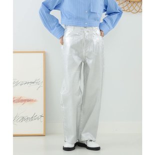 61210420370 女士金属银箔印花牛仔裤 Ray BEAMS