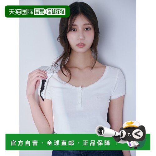 日本直邮SNIDEL 女装 亨利领蕾丝设计T恤 SWCT261221