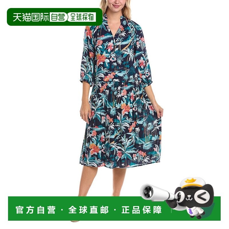自营 Tori Richard Island Spirit木槿花连衣裙-蓝色 美国奥莱直