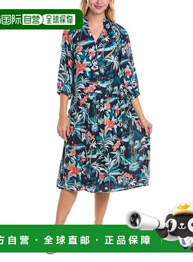 自营 Tori Richard Island Spirit木槿花连衣裙-蓝色 美国奥莱直