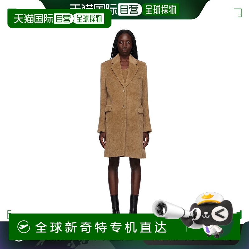 香港直邮TOTÊME 女士 黄褐色平驳领大衣 2331046羊毛