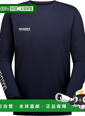 日本直邮MAMMUT QD 标志印花长袖T恤 AF 男士户外长袖T恤 1016010
