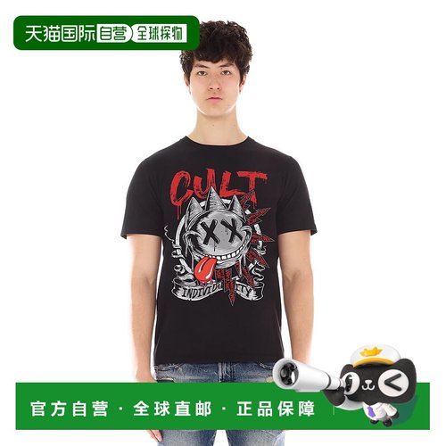 自营 cult of individuality短袖圆领T恤“ZANY FACE”-黑色 美国