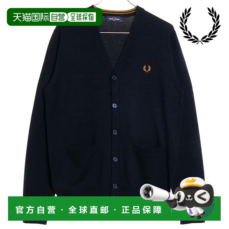 日本直邮FRED PERRY 男士开衫 K9551-795 FW23 开衫 针织 NAVY