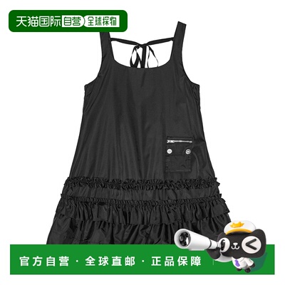 香港直邮GANNI 女士连衣裙 W0450099 SS2025 黑色 Duchesse Nylon