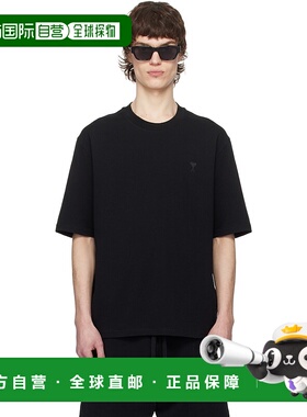 香港直邮Ami Paris 男士 黑色 Cotton Tonal Ami de Coeur T 恤 U