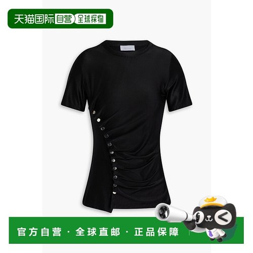 1h可退 香港直邮潮奢 Rabanne 女士 Snap-detailed 弹性针织T恤 2