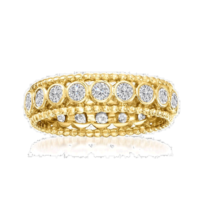 自营 Ross-Simons Bezel-Set Diamond Eternity Ring in 14kt Yel