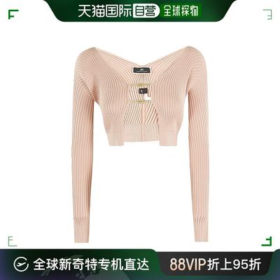 香港直邮潮奢 Elisabetta Franchi 女士 微扣罗纹粘胶开衫 MK35T4