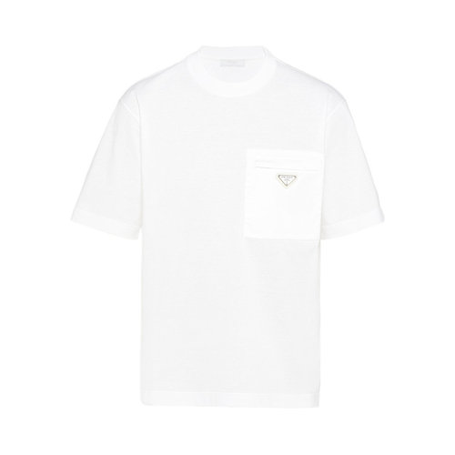 PRADA 男士T恤 UJN66111CKS221F0009 SS2024 白色