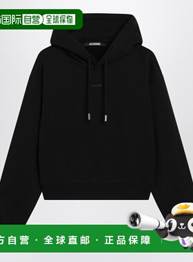 1h可退 香港直邮潮奢 Jacquemus 女士 黑色带Logo连帽衫 HOW00247