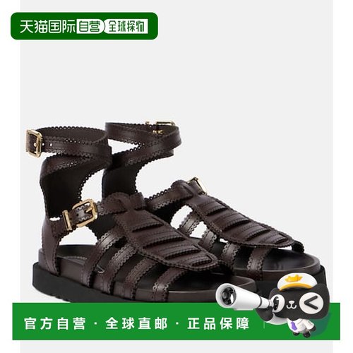 1h可退 香港直邮ZIMMERMANN 女士 Goldie 皮质罗马风格凉鞋