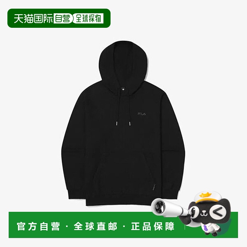 韩国直邮FILA M 轮连帽衫 KQC FS2POG3102U-BLK 基本款小徽标连帽