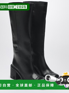 1h可退 香港直邮Miu Miu 缪缪 女士 黑色皮质靴子 5W493E075007F0