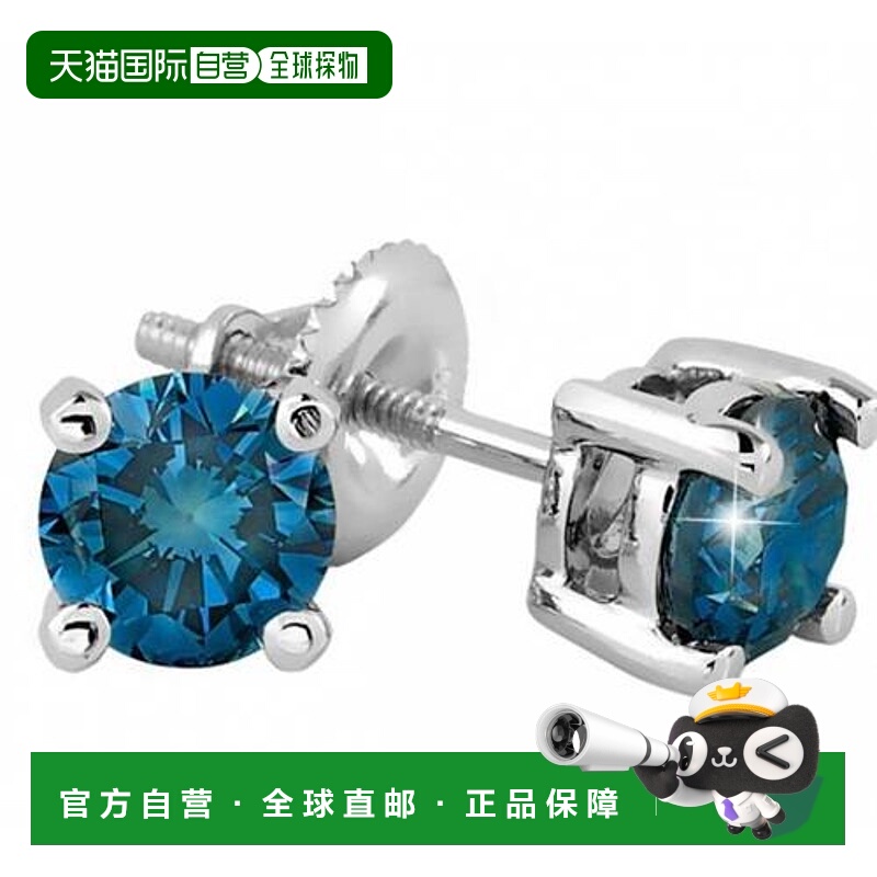 自营pompeii32 1/10 克拉蓝钻耳钉 14K 白金 - 14k 白金 美国奥莱