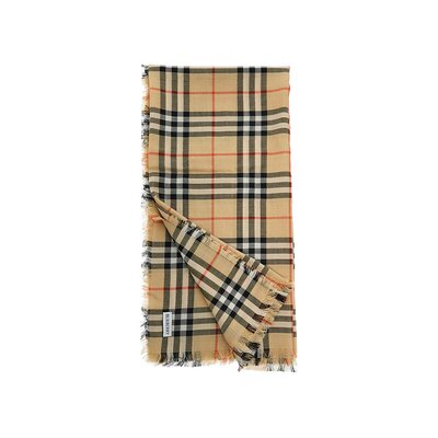 BURBERRY 女士围巾 8105557A2021 SS2025 花色 MU CHECK LWCS SCF