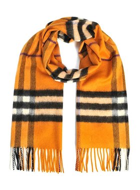 BURBERRY 女士围巾 3953992 橙色 Check Scarf