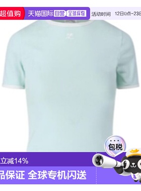 1h可退 香港直邮Courreges 对比色 T 恤 125JTS017JS0203B216短袖
