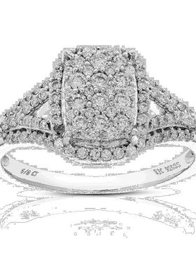 自营 vir jewels5/8 克拉圆形实验室培育钻石订婚戒指 .925 纯银