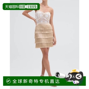 米白色 自营 自然 patbo天然 美国奥莱直发 米白色钩针迷你连衣裙