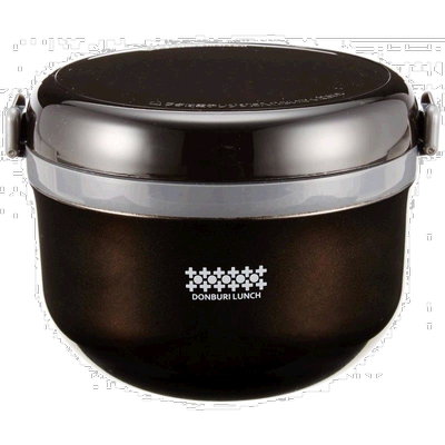 【日本直邮】珍珠金属DONBURI LUNCH保温便当盒黑540ml HB-264