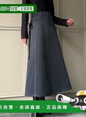 日本直邮JUNOAH 带丝带牛仔塔克斯短裙 JU5602EW006761半身裙裙子