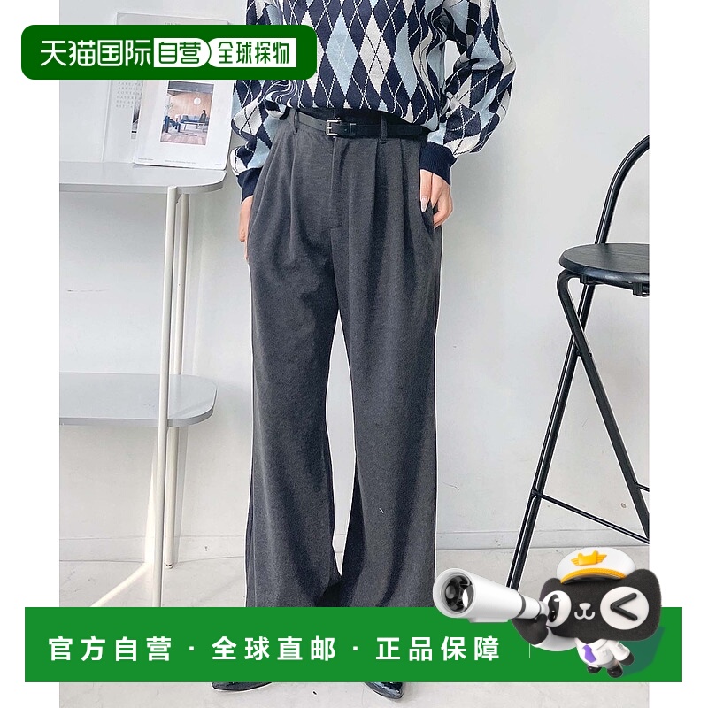 1h可退 日本直邮AS KNOW AS plus 女装 斜纹仿麂皮 直筒长裤 附腰