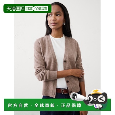 1h可退 日本直邮BANANA REPUBLIC 女士 V领长袖卡其色羊毛混纺开