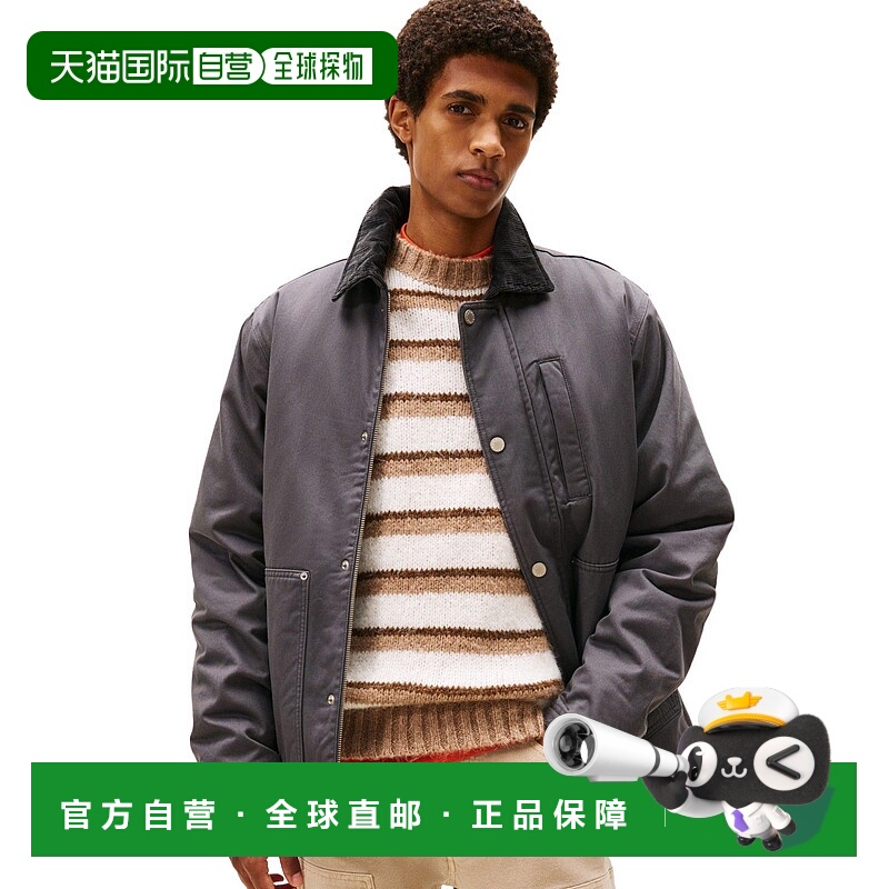 1h可退 日本直邮TOMMY JEANS男装 加厚保暖 半拉链灯芯绒领夹克