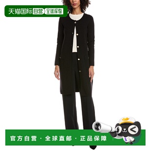 自营T Tahari Long Cardigan - black 美国奥莱直发开衫