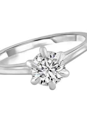 自营 pompeii3.90 克拉钻石单石订婚戒指 14k 金实验室培育 6 爪