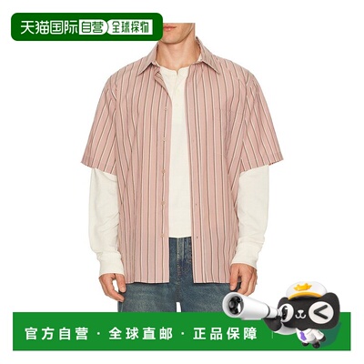 1h可退 香港直邮Simkhai 男士 Deacon 短袖宽松款衬衫 2262145MEN