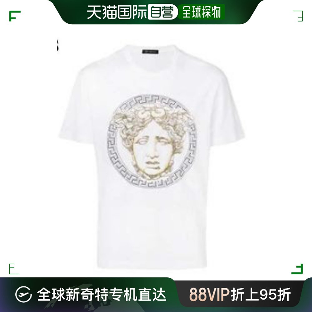 香港直邮Versace范思哲男士T恤短袖白色圆领夏季男美人轻奢个性