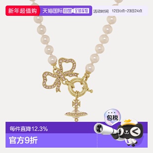 香港直邮Vivienne Westwood Rigoberta Pearl Necklace 蝴蝶结吊