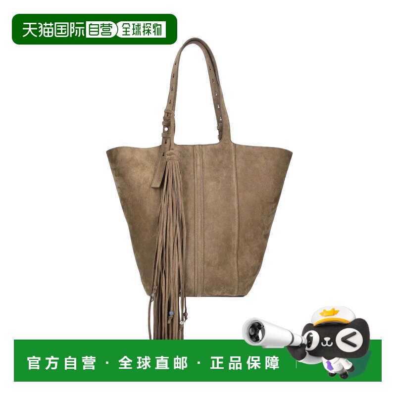 自营golden goose棕色24/7流苏小牛皮绒面革手提包-棕色 美国奥莱