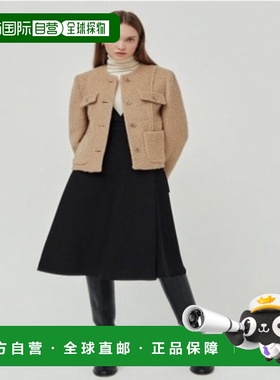 韩国直邮THE IZZAT [THEIZAP] 金属翻边羊毛外套 IMAP0JK57 DG