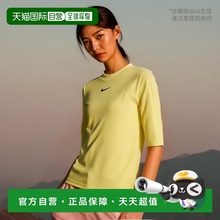 美国直邮Nike耐克女士T恤短袖夏季圆领舒适宽松绿色徽标印花