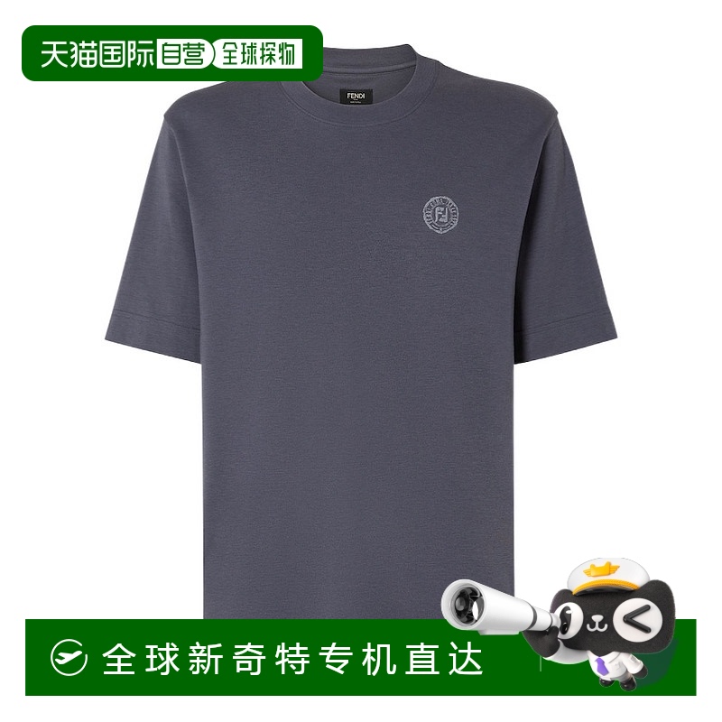 1h可退香港直邮FENDI男士T恤 FY1319AV0HF0PTH SS2025灰色圆T