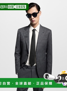 自营1h可退 欧洲直邮LV路易威登 Fishnet系列男士黑色真丝logo标