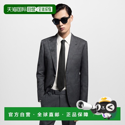 自营1h可退 欧洲直邮LV路易威登 Fishnet系列男士黑色真丝logo标