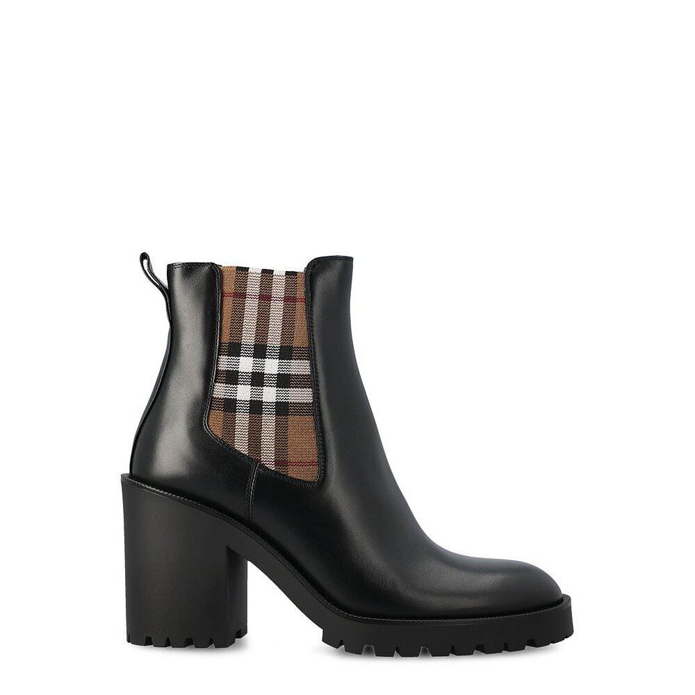 burberry 巴宝莉 女士 格纹拼接高跟靴 8066395
