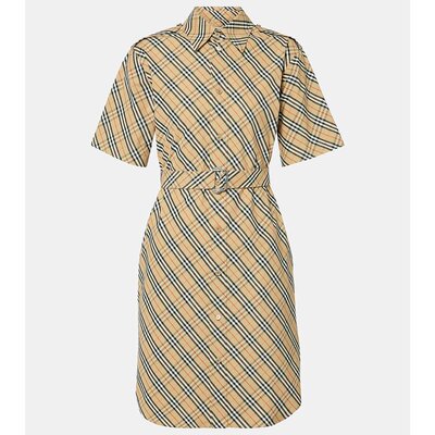 Burberry 巴宝莉 女士 格纹棉质衬衫式连衣裙 001302