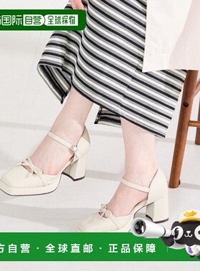 日本直邮ORiental TRaffic 女士 方头平台粗跟带扣带泵鞋 61116