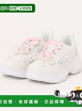 1h可退 日本直邮NUOVO 儿童 厚底设计 小白鞋 可拆卸蝴蝶结 69725