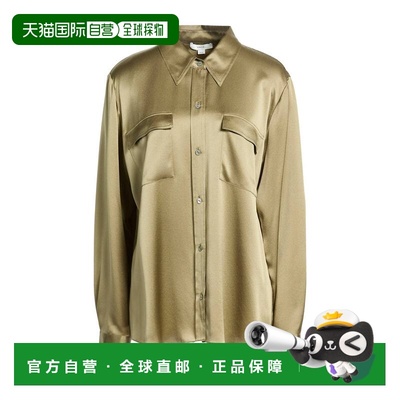 1h可退 香港直邮VINCE 女士 Blouses 纯色衬衫 green绿色 舒适时