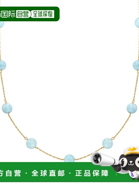 自营 Ross-Simons 14kt 黄金乳白色海蓝宝石串珠项链 16 英寸 美