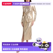Ruiz Dress Gathered 自营Carla Front Midi gold 美国奥莱直发