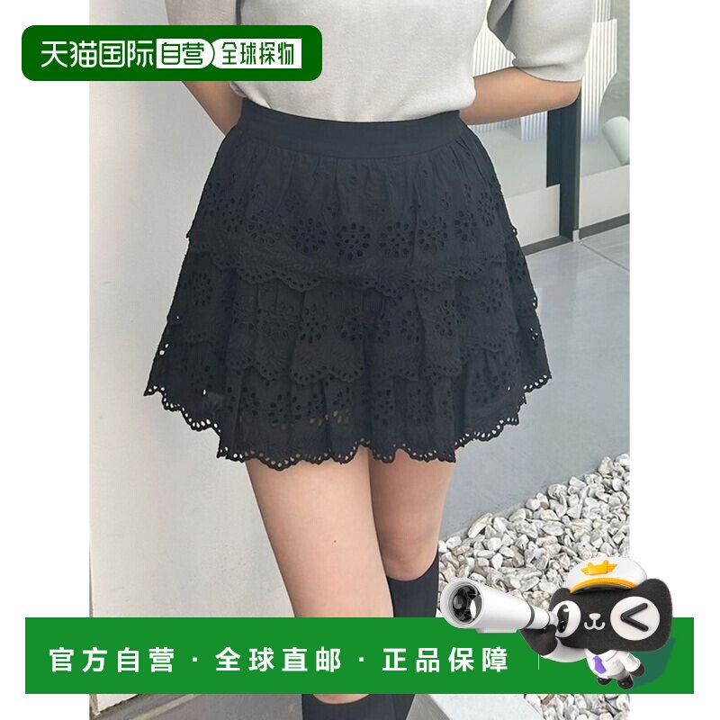 日本直邮MERCURYDUO 女士蕾丝拼接层叠短裤裙 002520801201半身裙