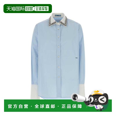 香港直邮PRADA 女士衬衫 P465JRSOOO1XV2F0M10 蓝色 AW2026长袖